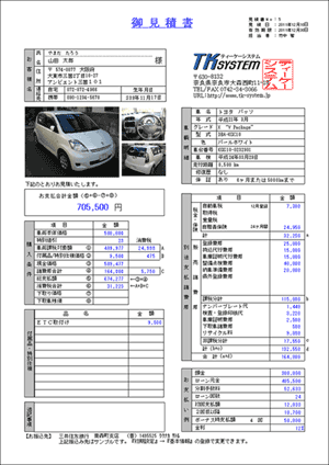 TK-System （車両販売概要）