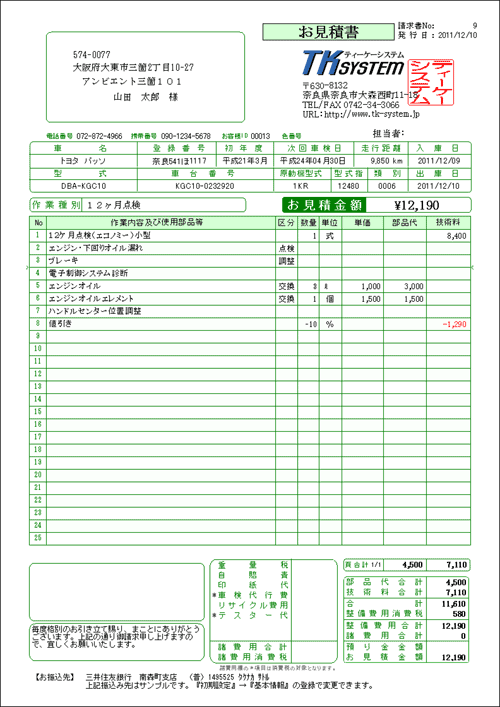 TK-System （車両整備概要）